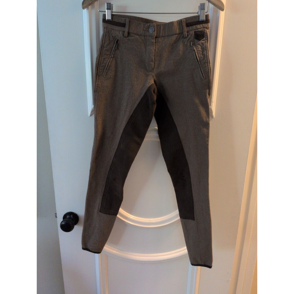 Horze Equestrian Breeches Brown Tweed  Full Seat Riding Pants Women USA XS
